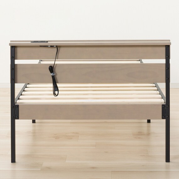 すのこシングルベッドフレーム(XB101 LGY/BK) 7枚目画像