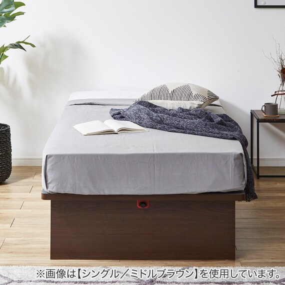 シングルベッドフレーム(OP KG ヘッドレス 縦開き 深型 MBR) 2枚目画像