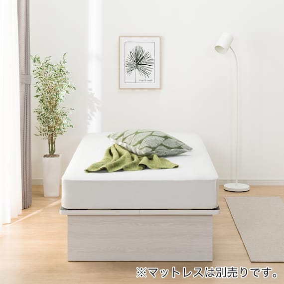 シングルベッドフレーム(OP KG ヘッドレス 横開き 深型 WW) 6枚目画像