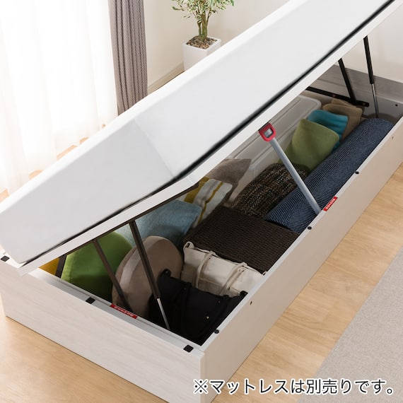 シングルベッドフレーム(OP KG ヘッドレス 横開き 深型 WW) 8枚目画像