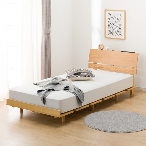 シングルベッドフレーム(BN-002 LBR) 3枚目画像