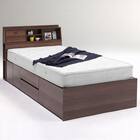 収納付き シングルベッドフレーム(KC DBR) 1枚目画像