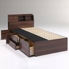 収納付き シングルベッドフレーム(KC DBR) 4枚目画像