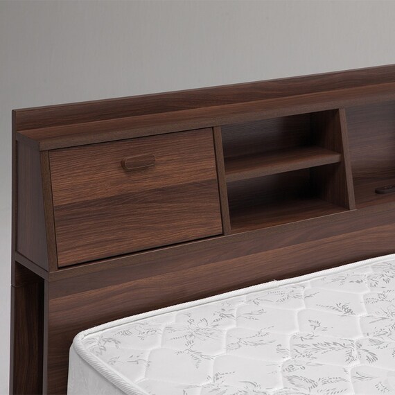 収納付き シングルベッドフレーム(KC DBR) 5枚目画像