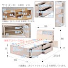 収納付き シングルベッドフレーム(KC DBR) 6枚目画像