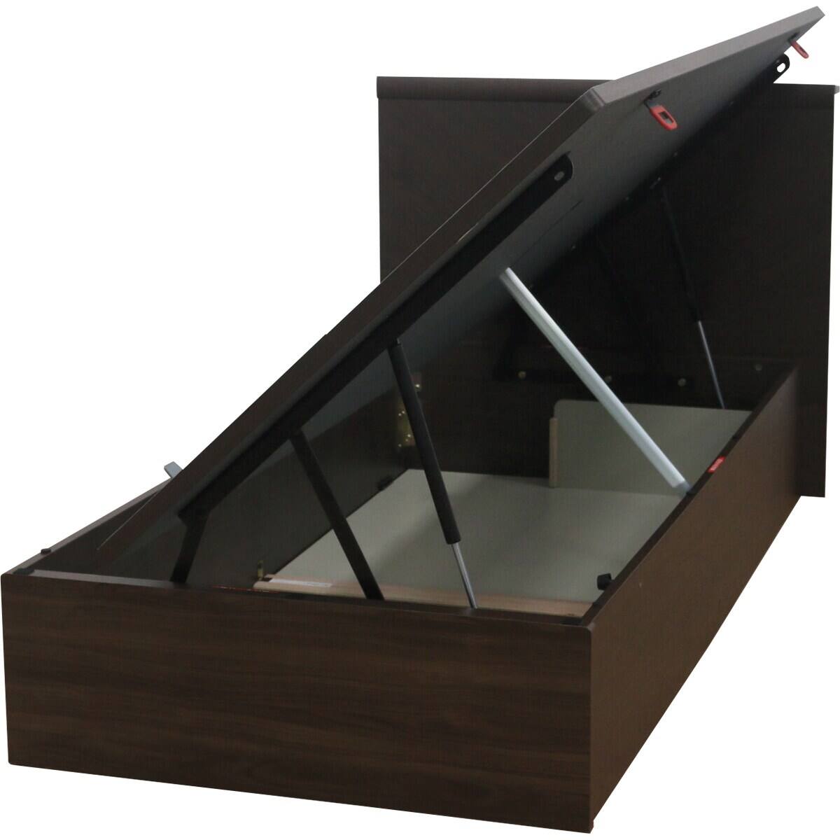 収納付きベッドフレーム シングル フラットタイプ (OP KG 横開き 深型