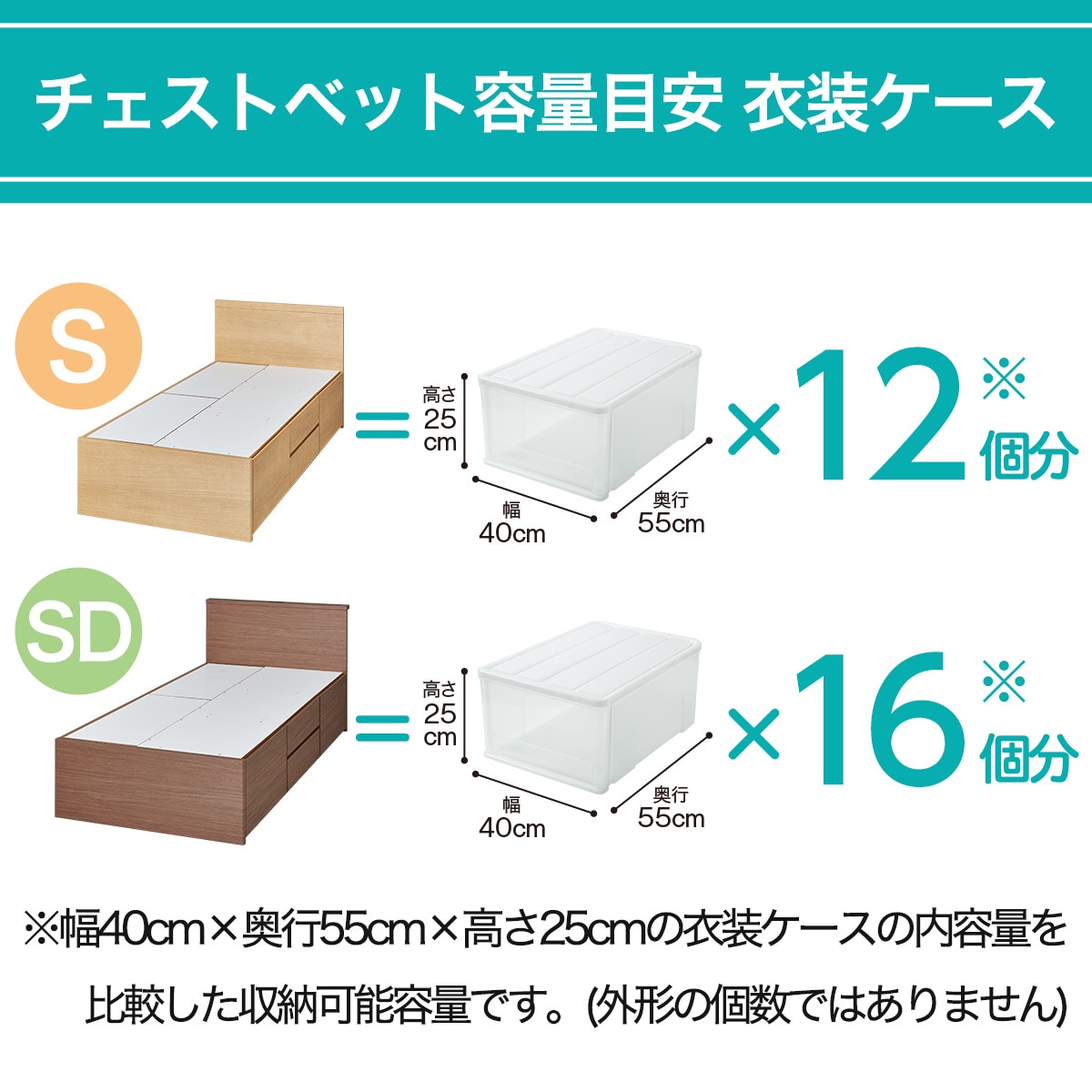 大容量収納付き】チェストベッドフレーム(シングル N-ジオF LBR 40M-T