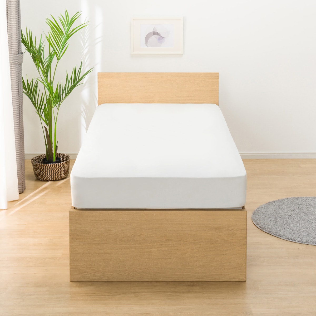 大容量収納付き】チェストベッドフレーム(シングル N-ジオF LBR 40M-T