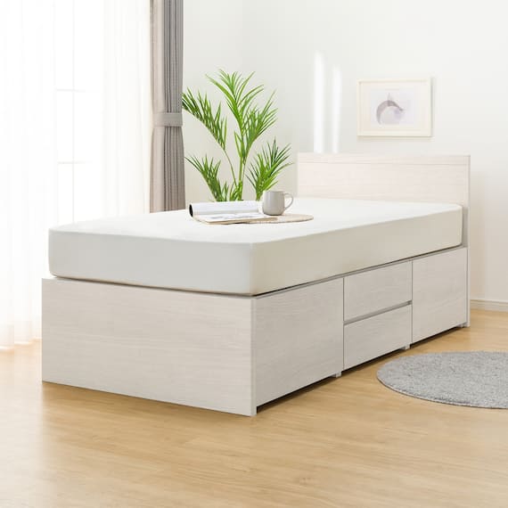 【大容量収納付き】チェストベッドフレーム(シングル N-ジオF WW 40M-T) 15枚目画像