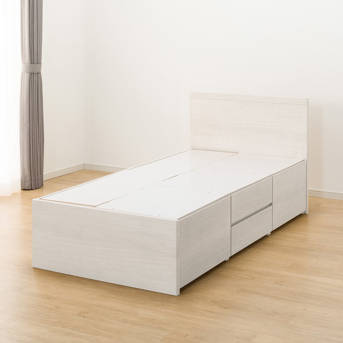 大容量収納付き】チェストベッドフレーム(シングル N-ジオF WW 40M-T