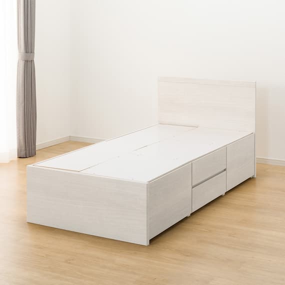 【大容量収納付き】チェストベッドフレーム(シングル N-ジオF WW 40M-T) 16枚目画像