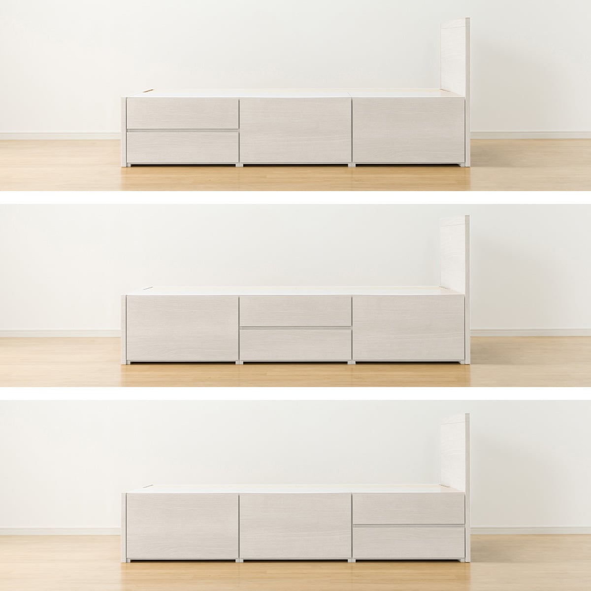 大容量収納付き】チェストベッドフレーム(シングル N-ジオF WW 40M-T