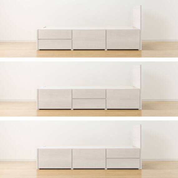 【大容量収納付き】チェストベッドフレーム(シングル N-ジオF WW 40M-T) 17枚目画像