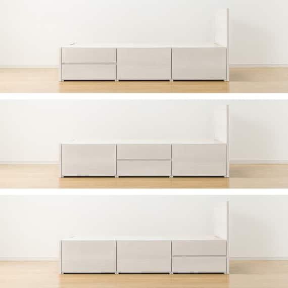 【大容量収納付き】チェストベッドフレーム(シングル N-ジオF WW 40M-T) 17枚目画像