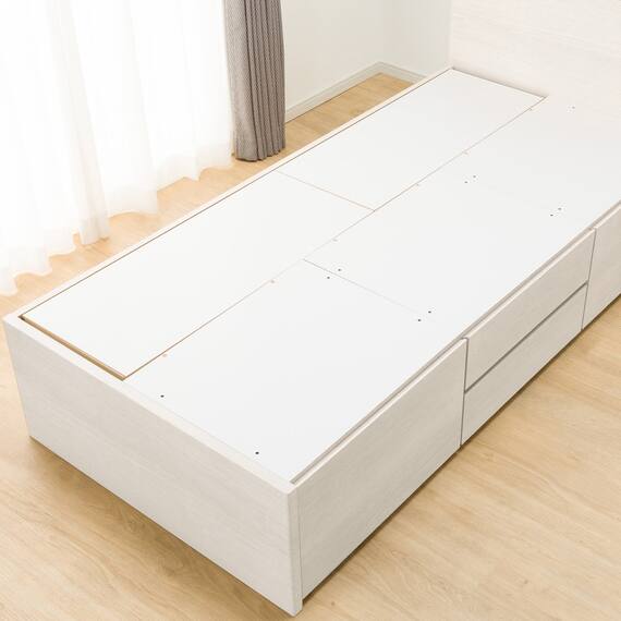 【大容量収納付き】チェストベッドフレーム(シングル N-ジオF WW 40M-T) 20枚目画像