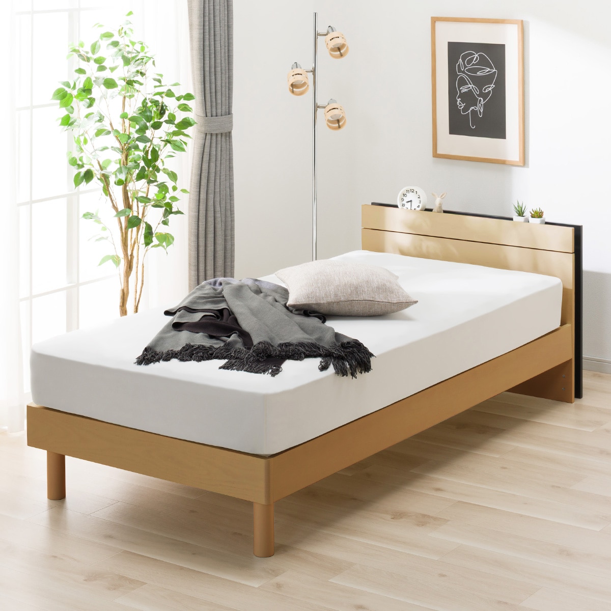 【美品】ニトリ シングル すのこベッドフレーム ニトリ ベッド すのこシングルベッドフレーム(SP-001 MBR S