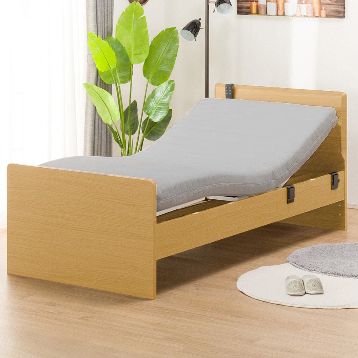 送料込 介護ベッド マット付き ニトリ 電動 高密度ウレタンマットレス