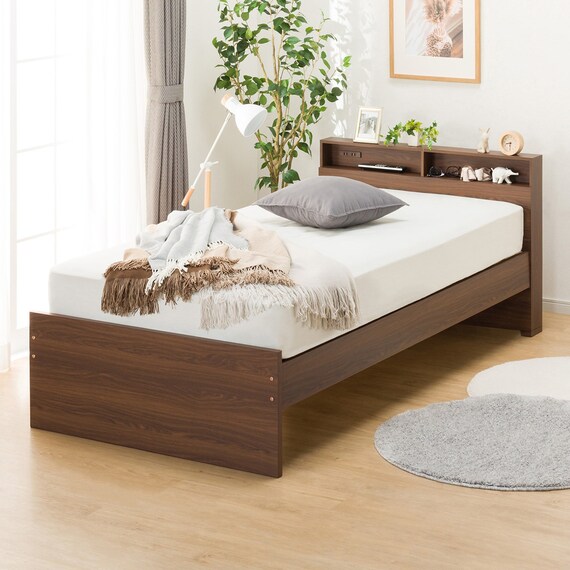 跳ね上げすのこベッドフレーム(JN-300/MBR) 2枚目画像