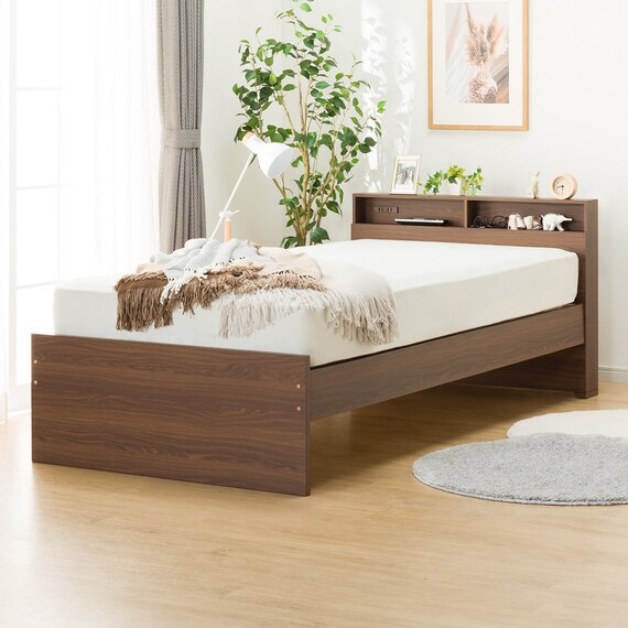 跳ね上げすのこベッドフレーム(JN-300/MBR) 3枚目画像