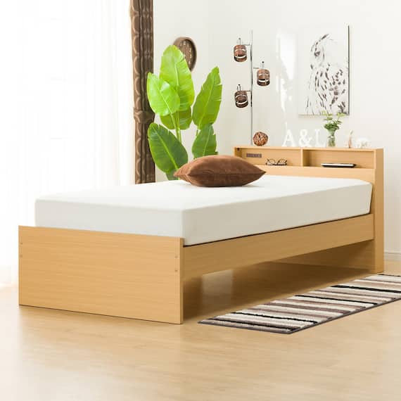 跳ね上げすのこベッドフレーム(JN-300/LBR) 7枚目画像