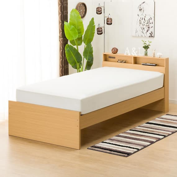 跳ね上げすのこベッドフレーム(JN-300/LBR) 9枚目画像