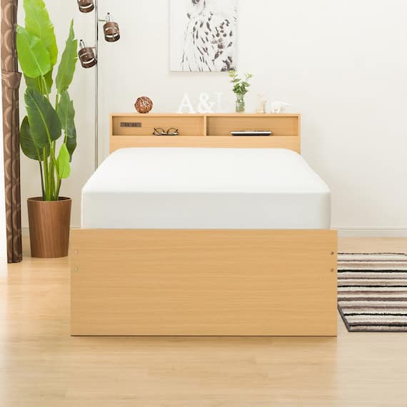 跳ね上げすのこベッドフレーム(JN-300/LBR) 10枚目画像