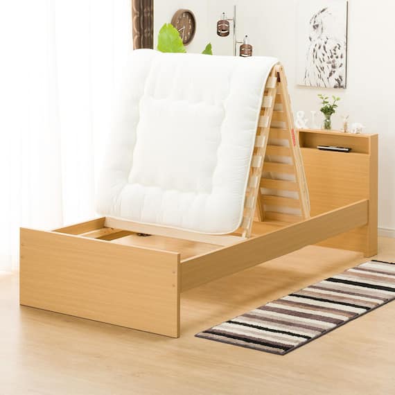 跳ね上げすのこベッドフレーム(JN-300/LBR) 12枚目画像