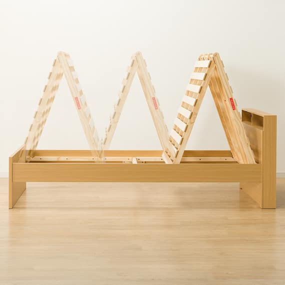 跳ね上げすのこベッドフレーム(JN-300/LBR) 15枚目画像