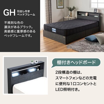 シングルベッドフレーム(GH 引出し付き BK)通販 | ニトリネット【公式 