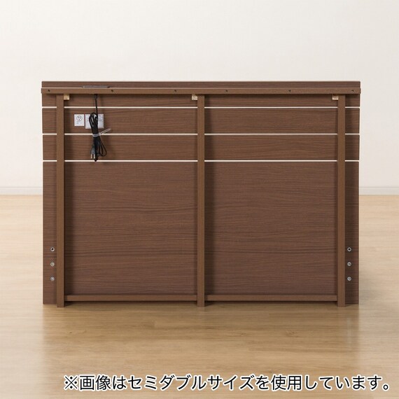 収納付きベッドフレーム シングル (EB-001 DR 棚・コンセント・引き出し付き すのこ MBR) 9枚目画像