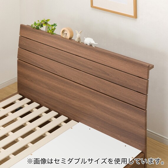 収納付きベッドフレーム シングル (EB-001 DR 棚・コンセント・引き出し付き すのこ MBR) 10枚目画像