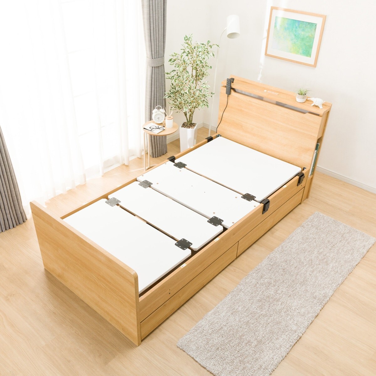 【非課税】電動ベッド フレーム(コンソン DR2M02 LBR)