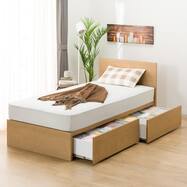 収納付きベッドフレーム フラットタイプ (NS-001 DR31 引き出し付き 深型 床板)