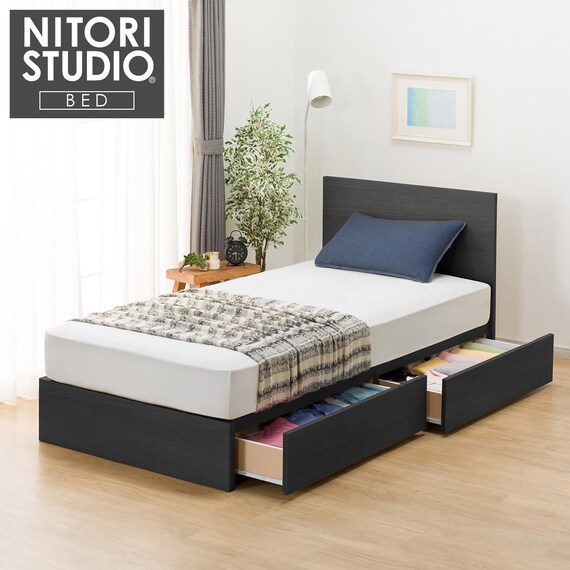 収納付きベッドフレーム シングル フラットタイプ (NS-001 DR25 
