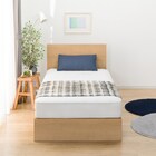 収納付きベッドフレーム シングル フラットタイプ (NS-001 DR31 引き出し付き 浅型 すのこ LBR3) 5枚目画像