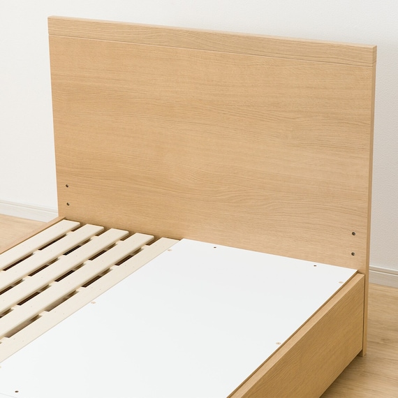 収納付きベッドフレーム シングル フラットタイプ (NS-001 DR31 引き出し付き 浅型 すのこ LBR3) 10枚目画像