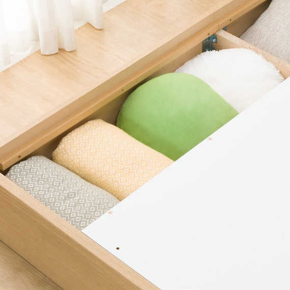 収納付きベッドフレーム シングル フラットタイプ (NS-001 DR31 引き出し付き 浅型 すのこ LBR3) 13枚目画像