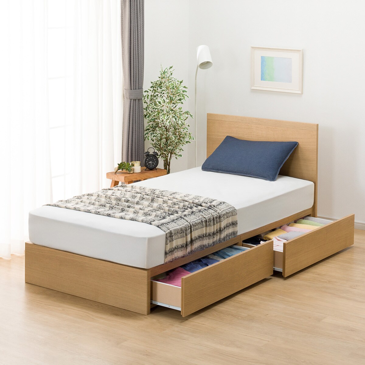 最安値！Nitori セミダブルフレーム+マットレス無料 ニトリ（NITORI） セミダブルベッドフレーム(LC-401 GK LBR-S