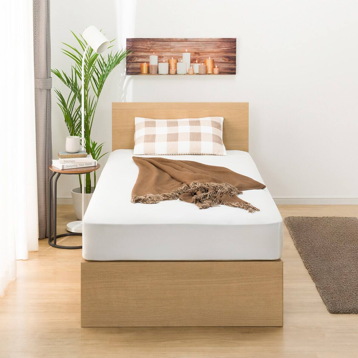 シングル 収納付きベッドフレーム(NS-001 深型/すのこ LBR) | ニトリ