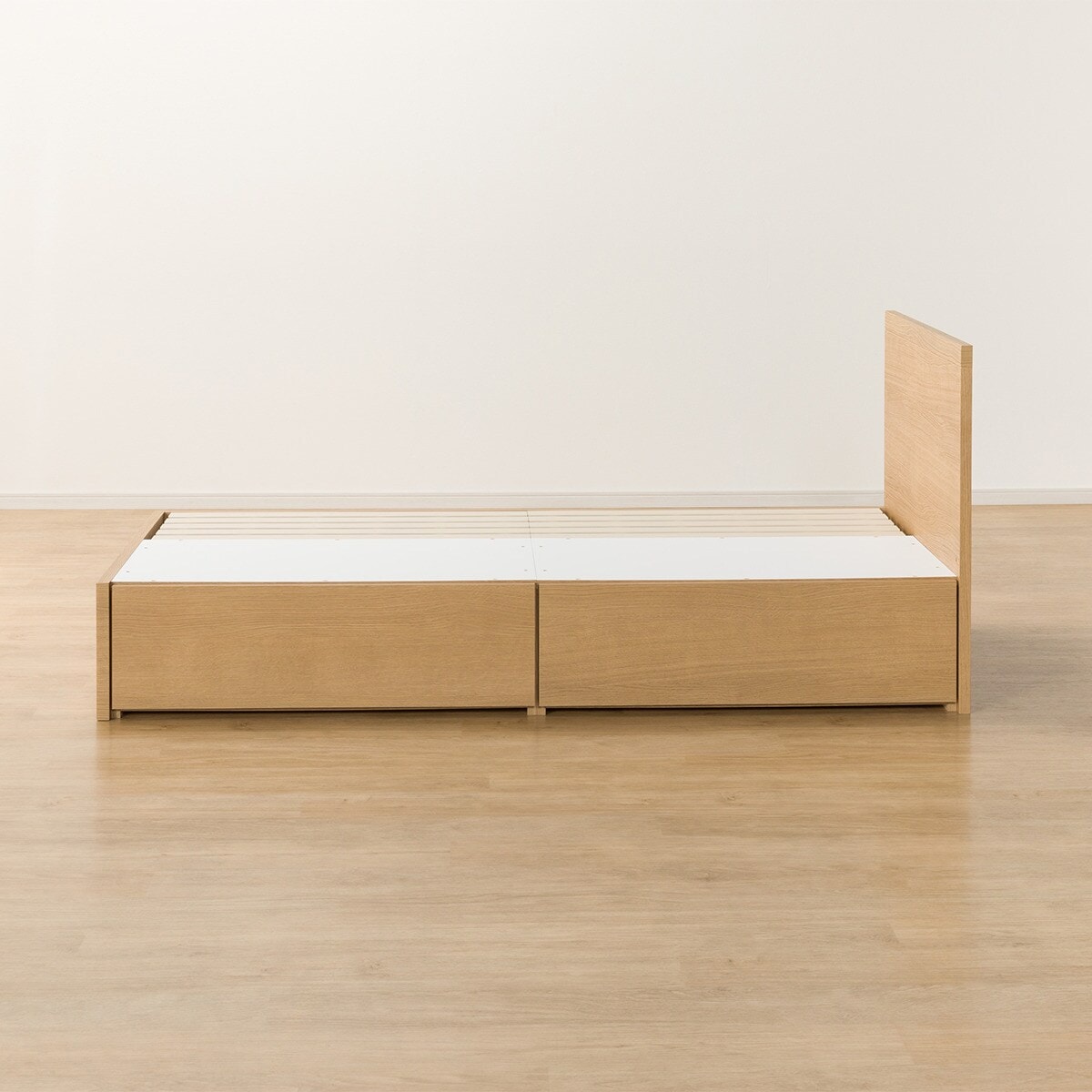 【美品】ニトリ　シングルベッド 深引き出し付き シングル 収納付きベッドフレーム(NS-001 深型/すのこ LBR) | ニトリ