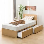 収納付きベッドフレーム フラットタイプ (NS-001 DR31 引き出し付き 深型 すのこ)