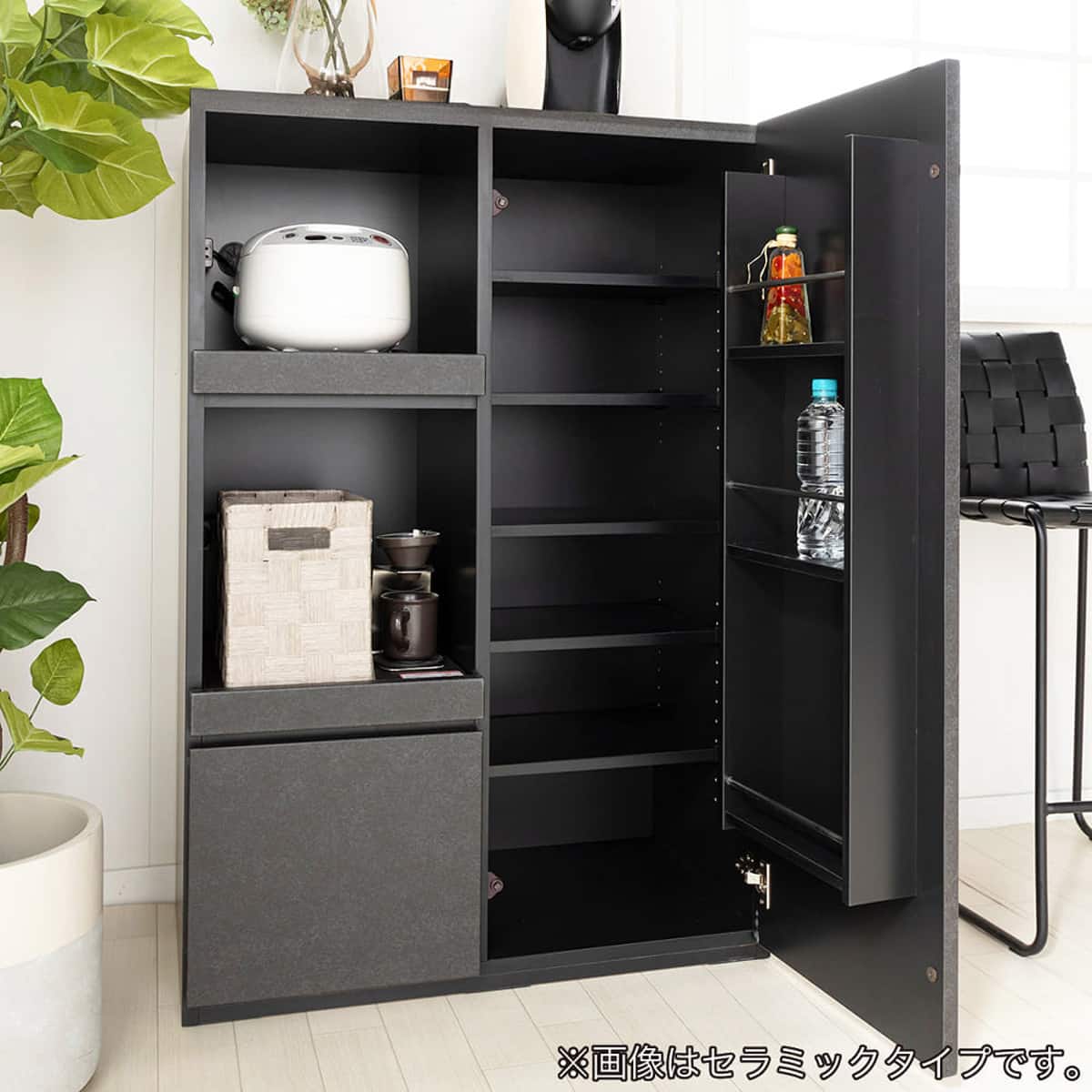 キッチンカウンター(デセオ 80KB-A板扉 BK)【島忠ホームズ商品