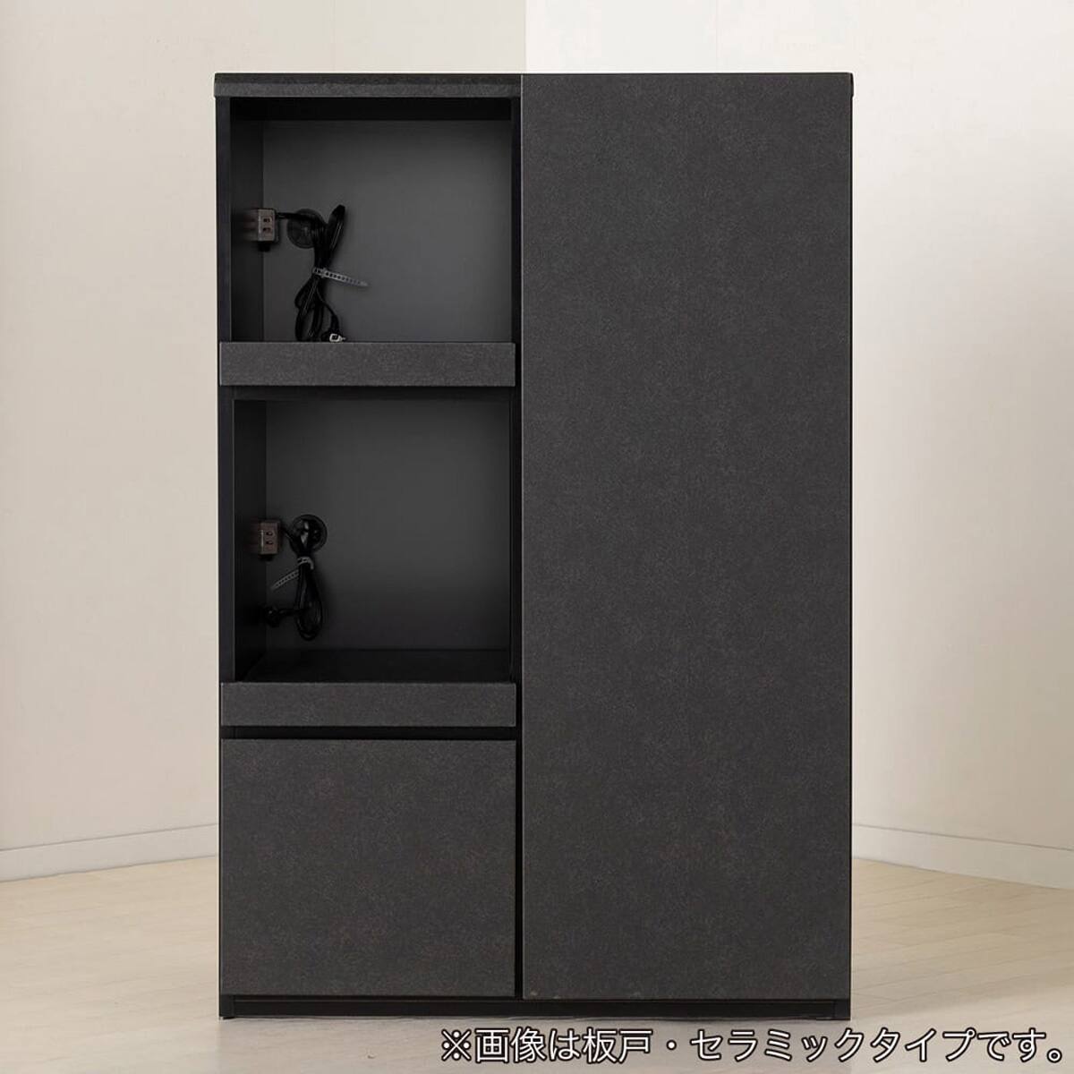 キッチンカウンター(デセオ 80KB-Bガラス扉 WH)【島忠ホームズ商品