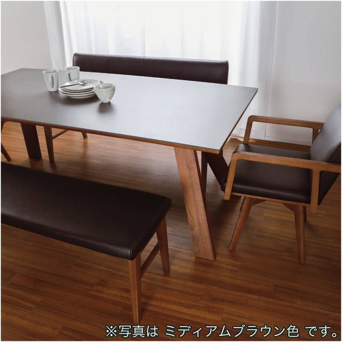 リビングダイニング2人掛けチェア(ウォルト130 LBR)【島忠ホームズ商品