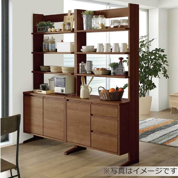 サイドキャビネット(クロレ80DR)【島忠ホームズ商品】 2枚目画像