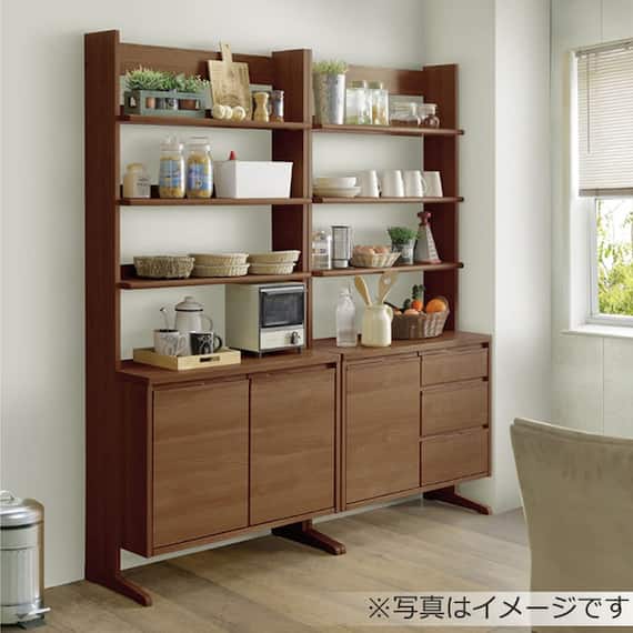 サイドキャビネット(クロレ80DR)【島忠ホームズ商品】 3枚目画像