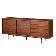 脚付きローボード(ユニフ 1600 HIGH WD WN/STEEL LEG脚)【島忠ホームズ商品】