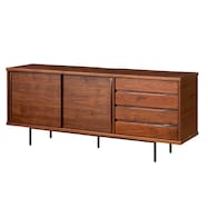 脚付きローボード(ユニフ 1600 HIGH WD WN/STEEL LEG脚)【島忠ホームズ商品】