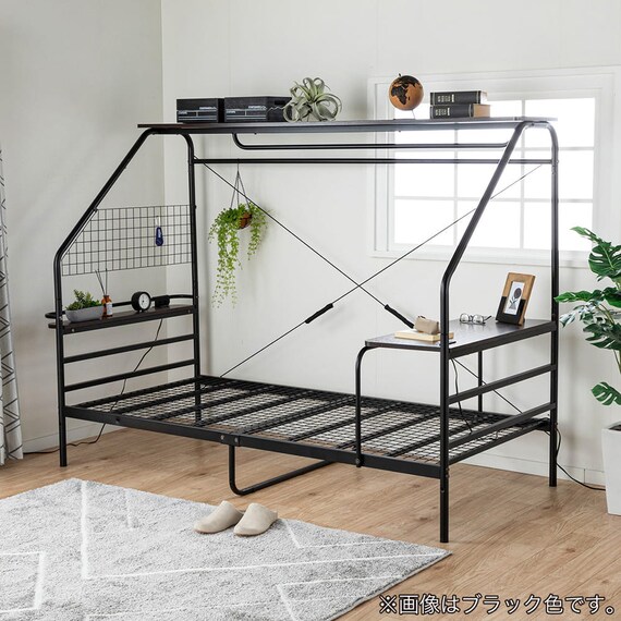 デスク付きパイプベッド(KBT-050 WH)【島忠ホームズ商品】 20枚目画像