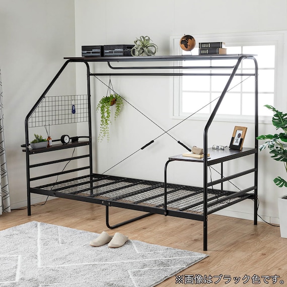 デスク付きパイプベッド(KBT-050 WH)【島忠ホームズ商品】 20枚目画像